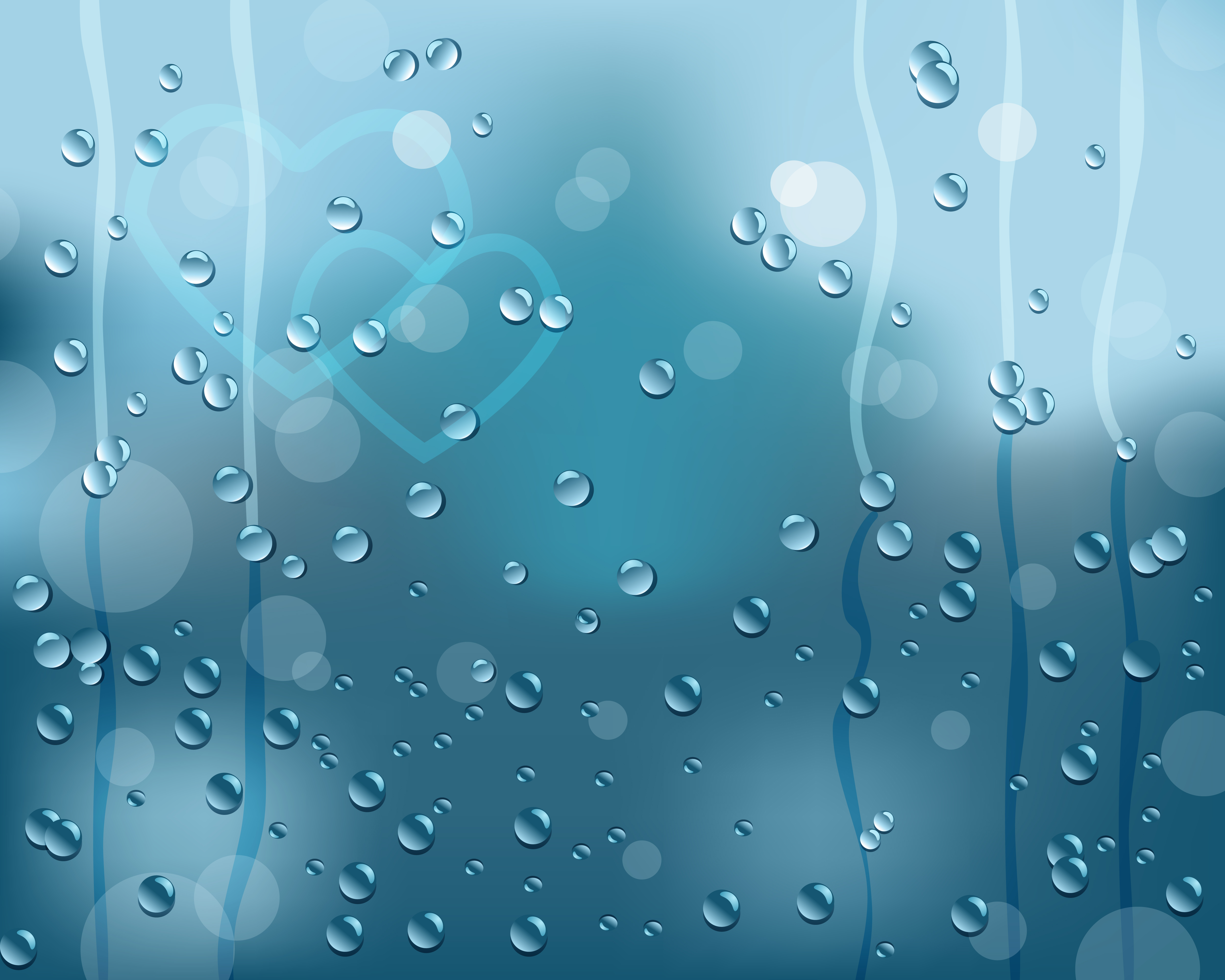 Rain On Window As Background. Eps10 Vector. This File Contains Transparency And Blending.